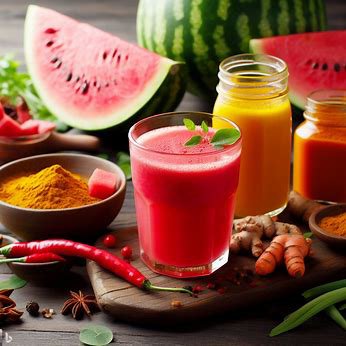 Watermelon, Turmeric, and Cayenne Juice: Enhancement tonic for Couples