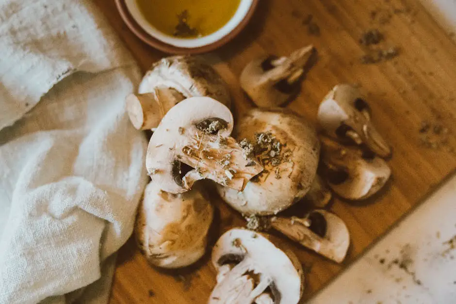 Image of various mushrooms on a wooden cutting board, representing the topic of the text about mushroom fertility benefits